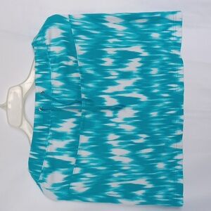 AK Anne Klein Sport Small stretch with drawstring skort, turquoise white, M